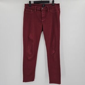 Just Black Denim Jeans Size 31 Wine Red Straight Skinny Stretch‎ Made In USA